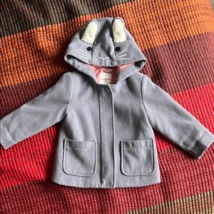 Cat & Jack Gray Toddler Girls Bunny Ear Coat